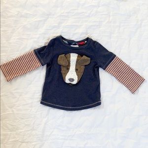Mudpie Boy’s Dog Shirt Navy & Red 12/18 month